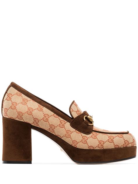 gucci gg platform mid-heel loafers|Gucci platform loafers women.